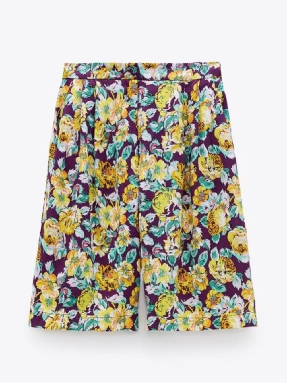 (Free with Purchase) Zara Floral Shorts Bermuda Loose Relaxed Fit High Waist